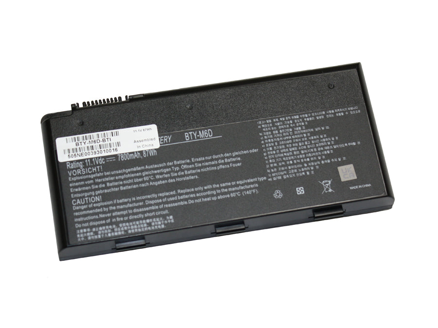 BTY-M6D compatible replacement battery for MSI GX780, GX680, GX660, GX60, GT783