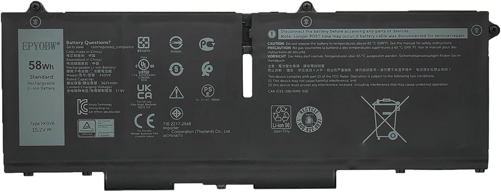 Genuine Dell Original FK0VR battery for PRECISION 3750, LATITUDE 7530, LATITUDE 7430 2-IN-1, LATITUDE 7430, LATITUDE 7330 2-IN-1