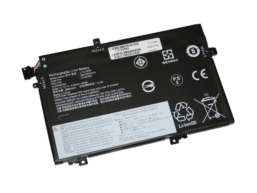 L17M3P53 compatible replacement battery for LENOVO THINKPAD L15, THINKPAD L14, THINKPAD L590, THINKPAD L580, THINKPAD L490, THINKPAD L480