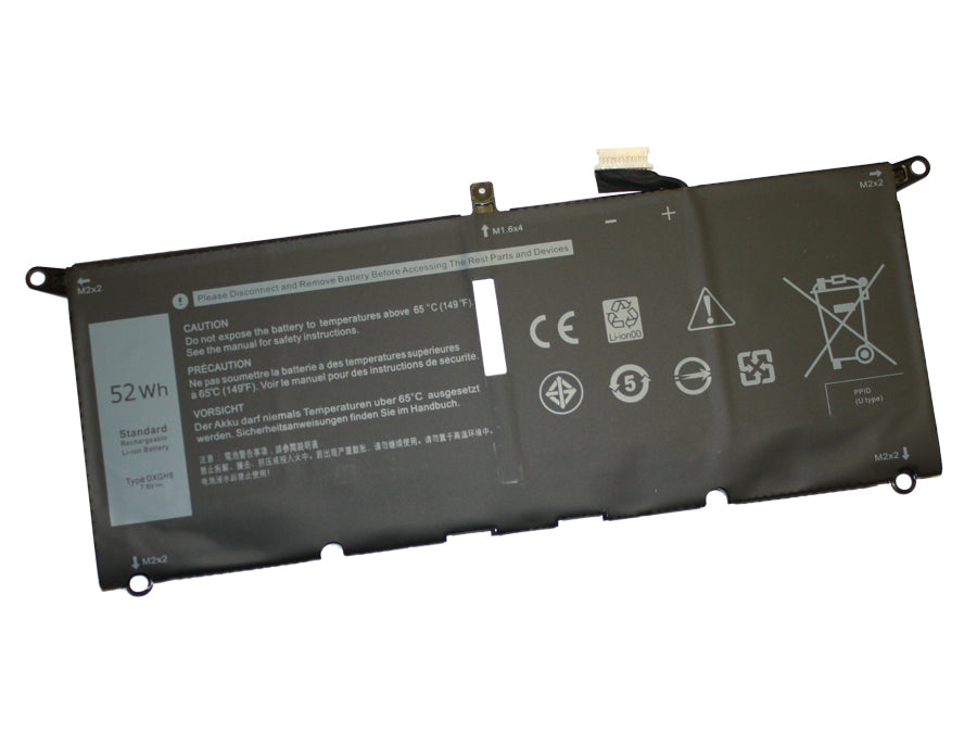 DXGH8 compatible replacement battery for DELL XPS 13 9370, INSPIRON 13 7391, LATITUDE 3301, INSPIRON 7490, XPS 7390, XPS 9380, XPS 9370
