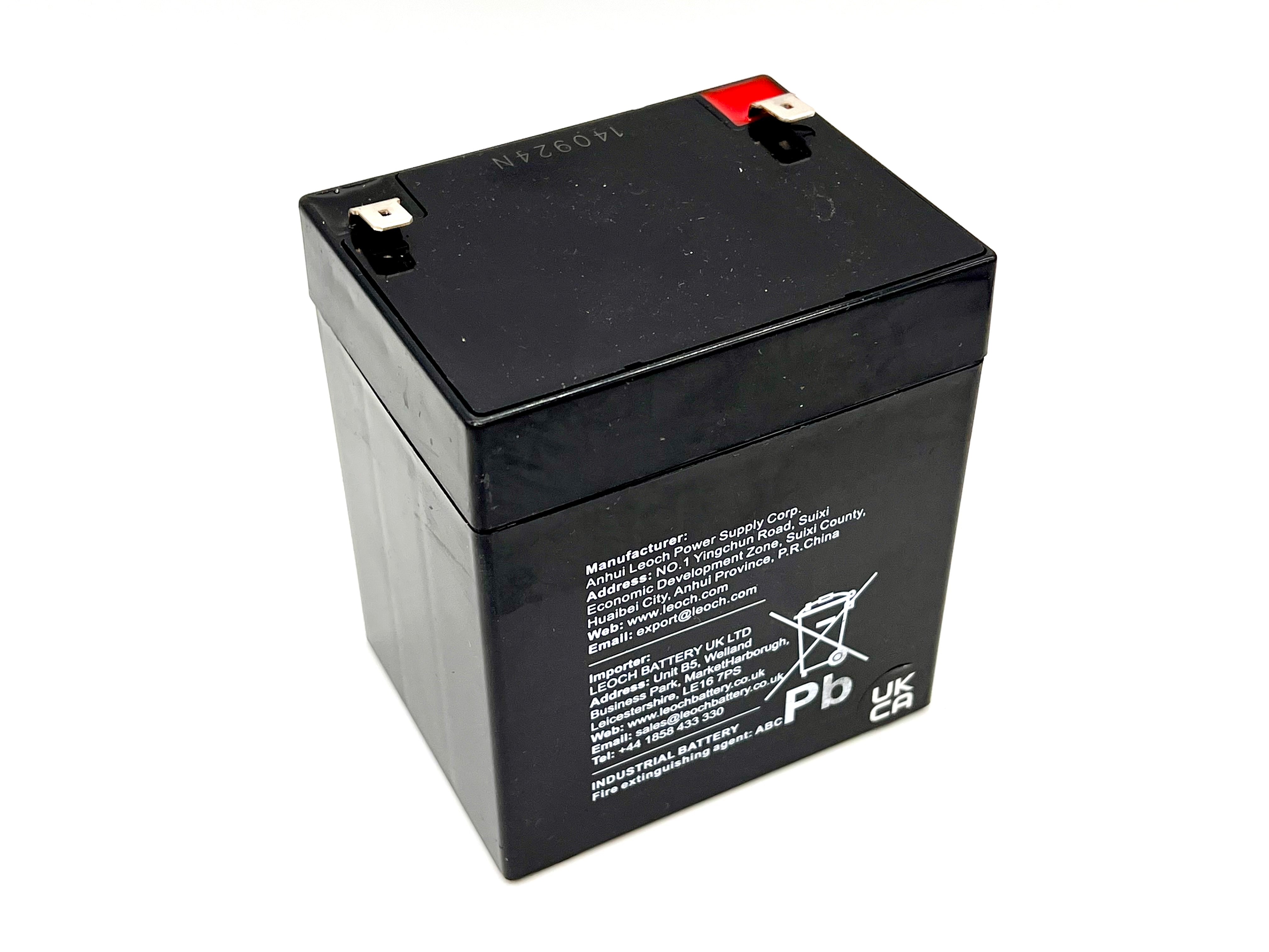 LEOCH 12V 5.4Ah lead-acid battery, for general purpose applications - UPS, Alarm & Security, Emergency Lighting and more